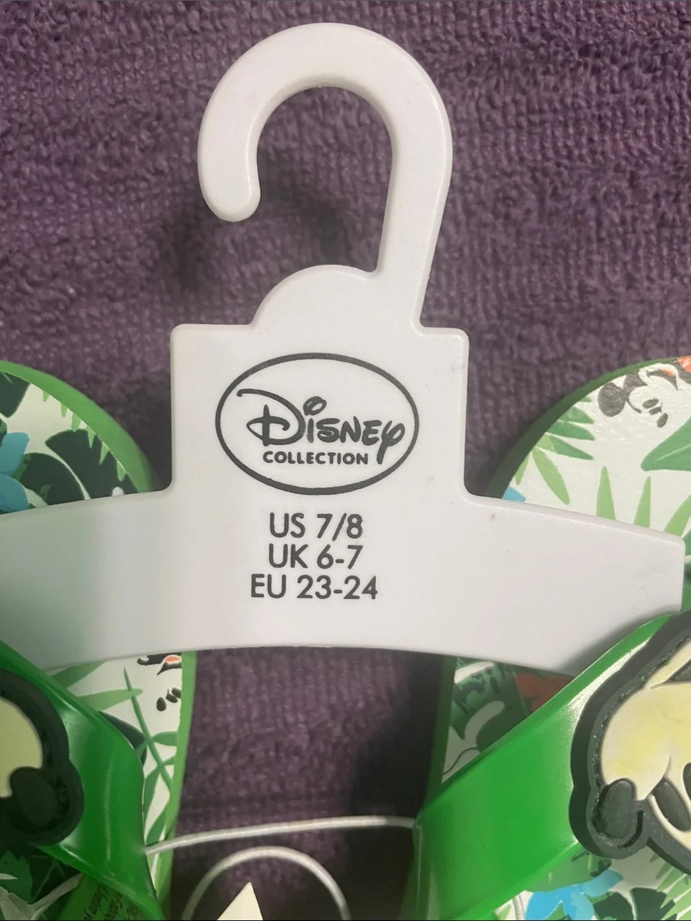 Disney Green and White Mickey Mouse Tropical Print Kids Flip-Flops